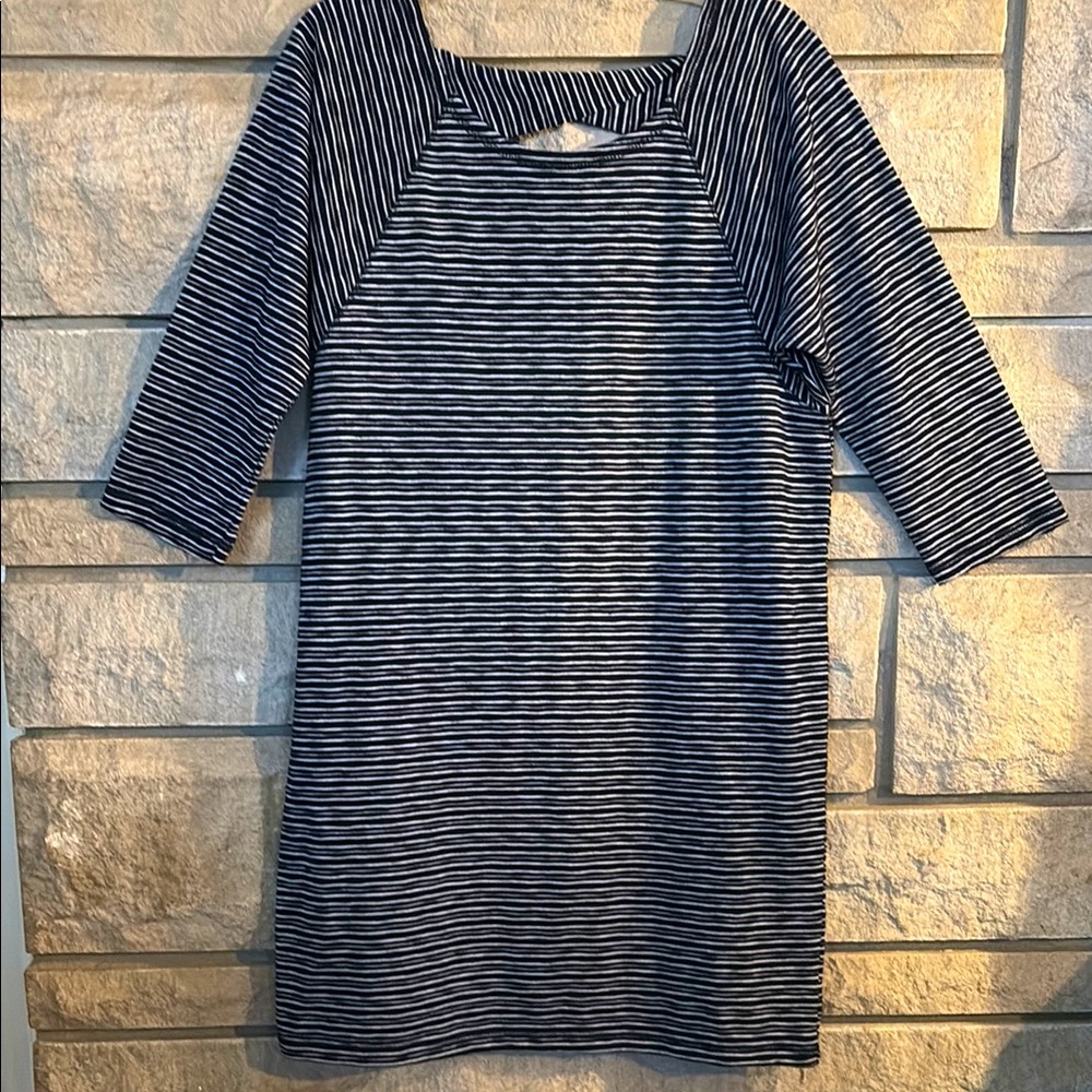 Talbots Black and White Striped Dress